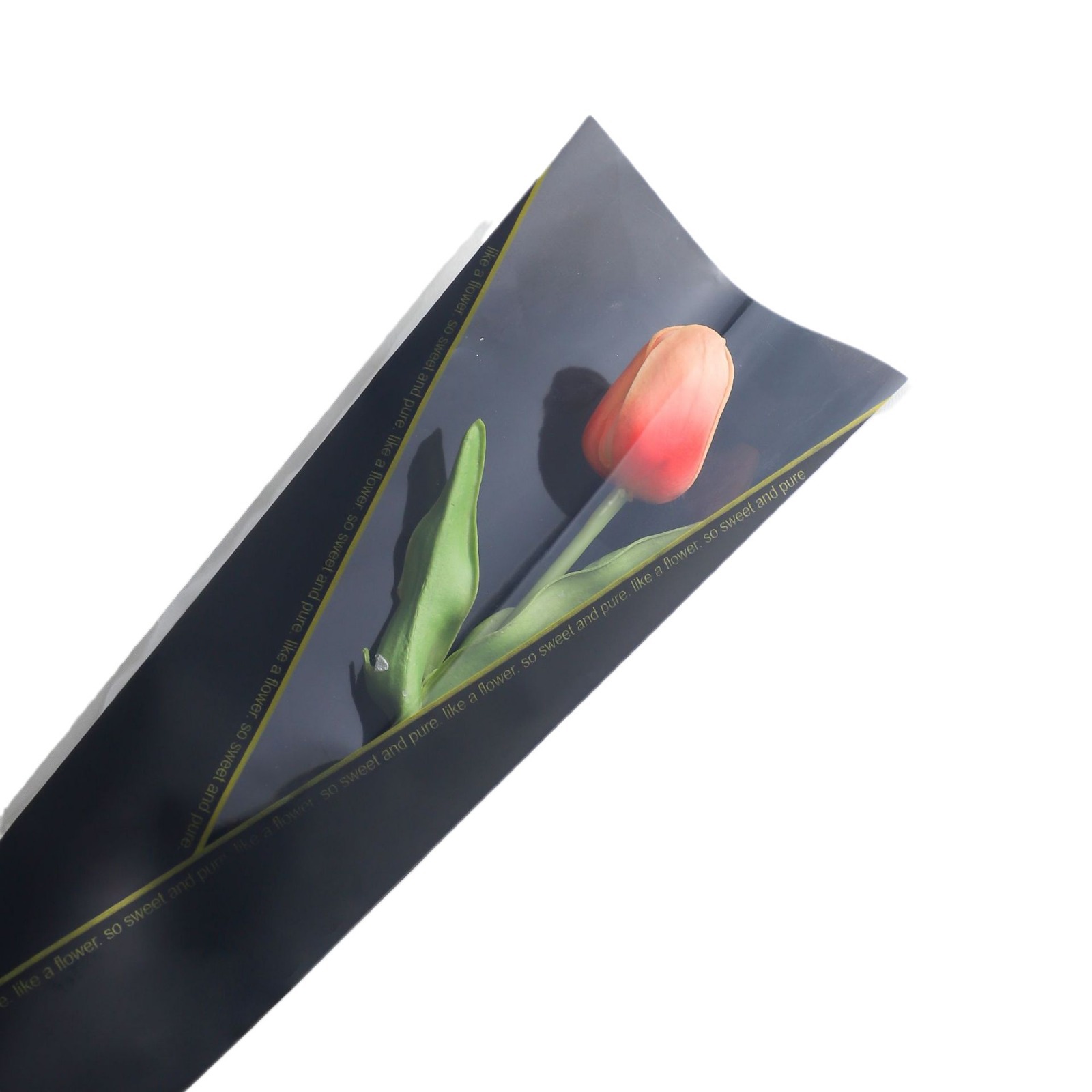 Festival de los maestros de Qixi triángulo de oro translúcido bolsas de rosas individuales embalaje de flores materiales de ramo