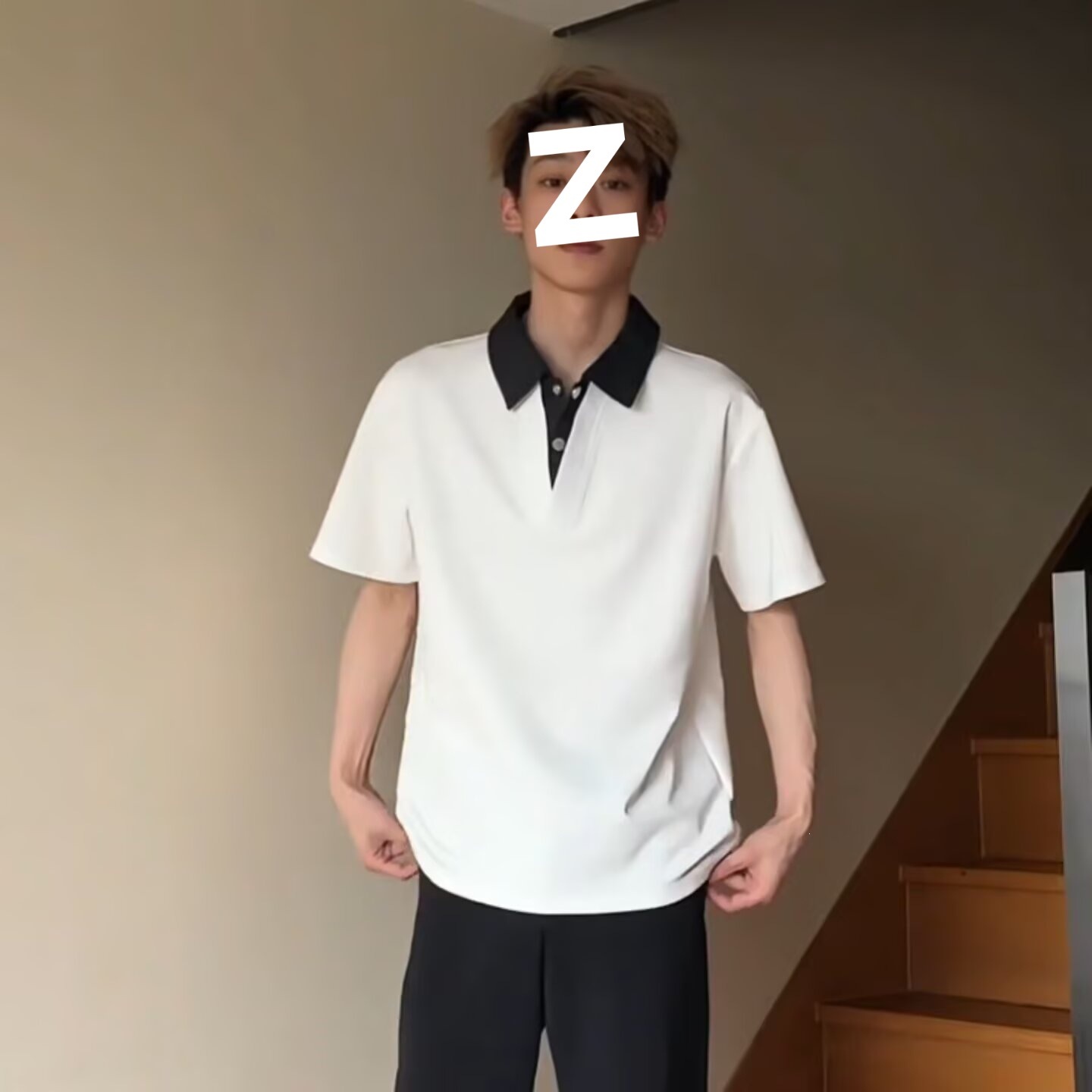 假两件短袖polo衫男夏季美式拼接翻领t恤感痞帅重磅半袖上衣