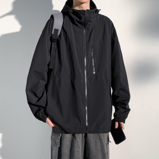 Upf50+ Hooded Sun Protection Jacket Men's Summer Ice Silk Breathable Thin Anti-Uv Skin Clothing Jacket