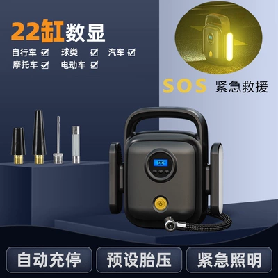 Air Pump, Portable Electric: Hava nasosu - zy-5101-22-cylinder-wired-digital-display-luxury-strobe-light-model