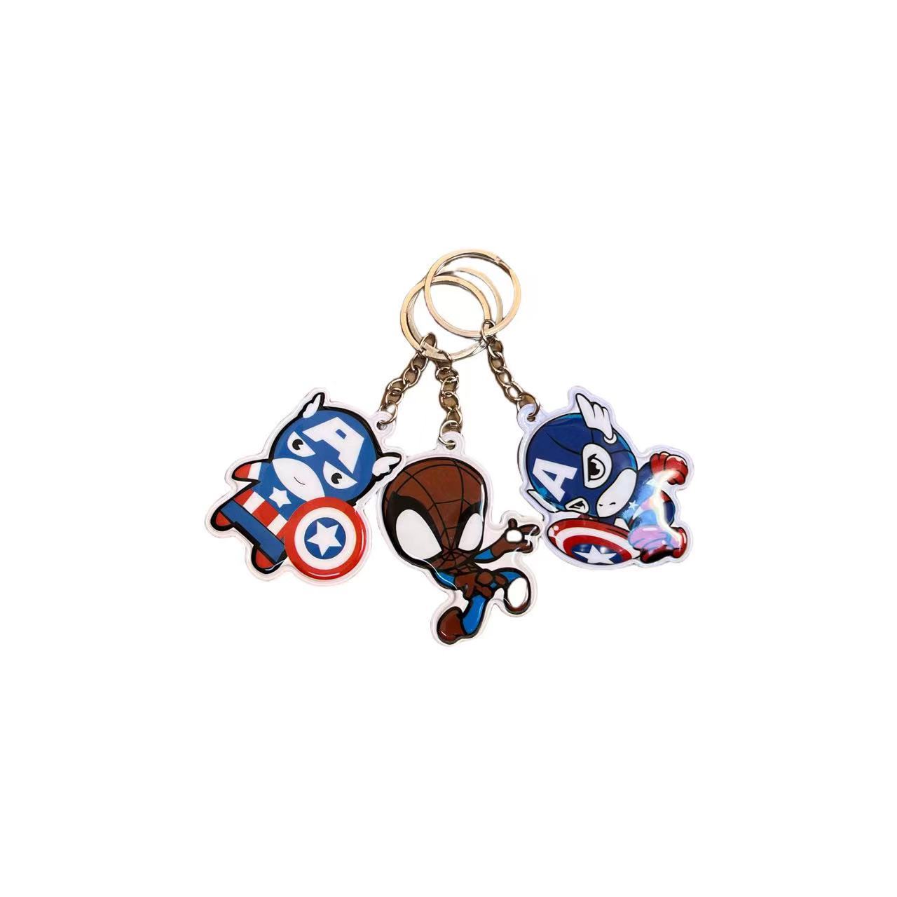 Marvel Spiderman Keychain Cartoon Q Edition Colgante Los Vengadores Keychain