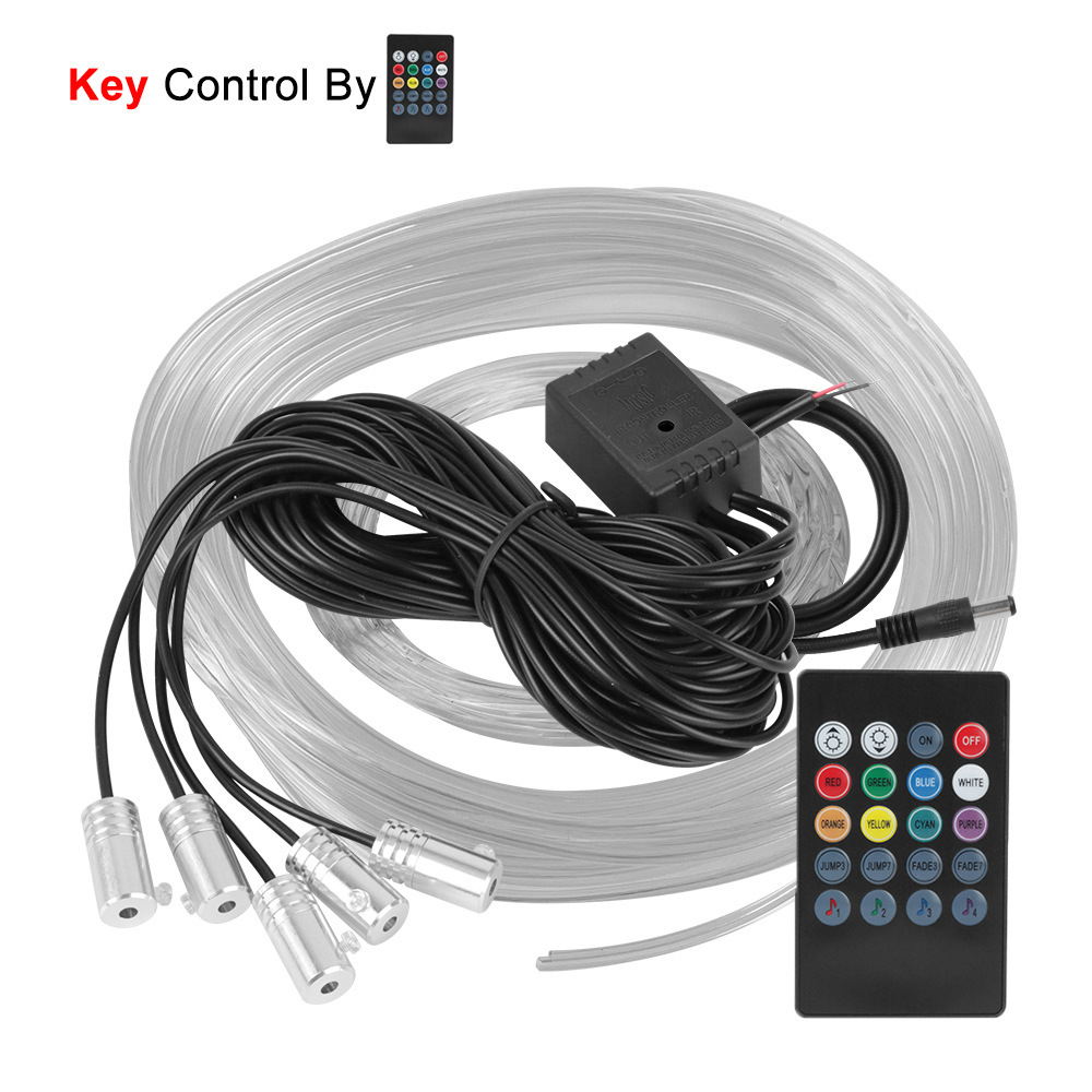 Car led atmosphere light colorful cold light meter decorative light mobile phone app one drag five car voice control atmosphere light