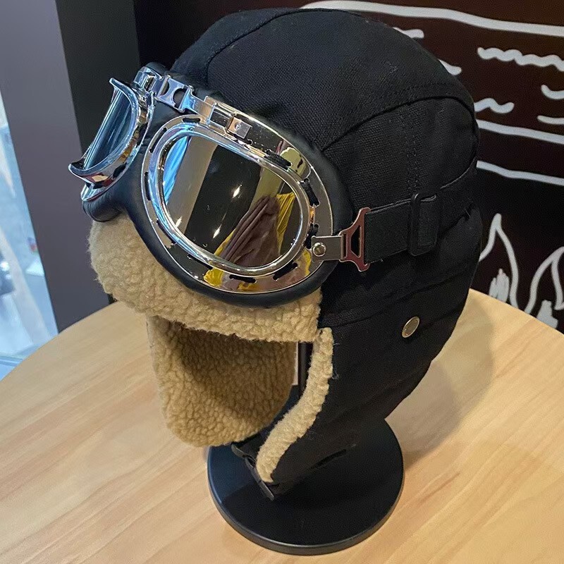Pilot Hat Men's and Women's Winter Korean Style Ins Thickened Warm Cycling Ear Protection Cold-proof Wind-proof Cotton Lei Feng Cap Pilot Hat Men's and Women's Winter Korean Style Ins Thickened Warm Cycling Ear Protection Cold-proof Wind-proof Cotton Lei Feng Cap