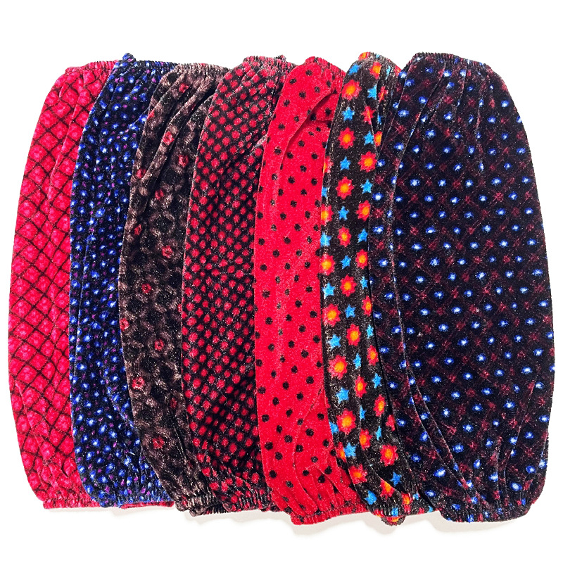 加厚金丝绒家用袖套秋冬女保暖护袖家用厨房防污保洁套袖多色可选|ms