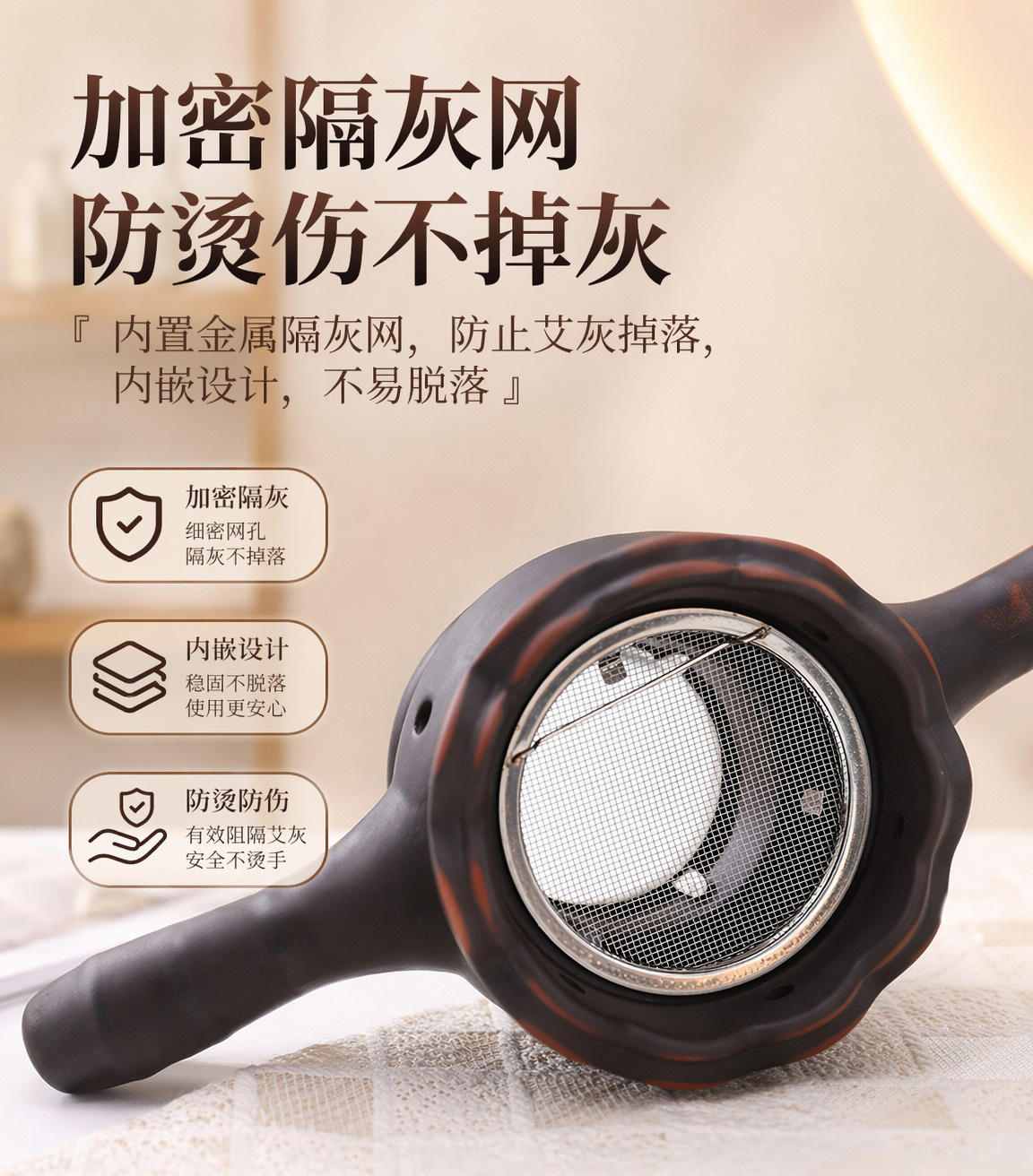 Bian Stone Lotus-Mouth Double-Layer Fire Dragon Cup Moxibustion Gua Sha Massage Cup for Spa and Clinic Use 630g quality and texture