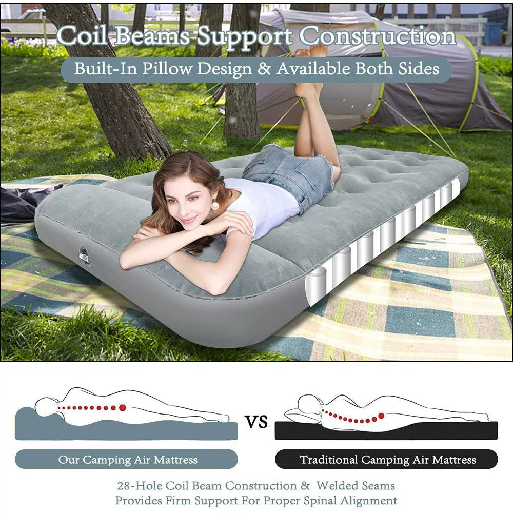 Производитель производит надувной флокированный матрас наружная подушка матрас для домашнего отдыха надувной спальный коврик удобный надувной матрас