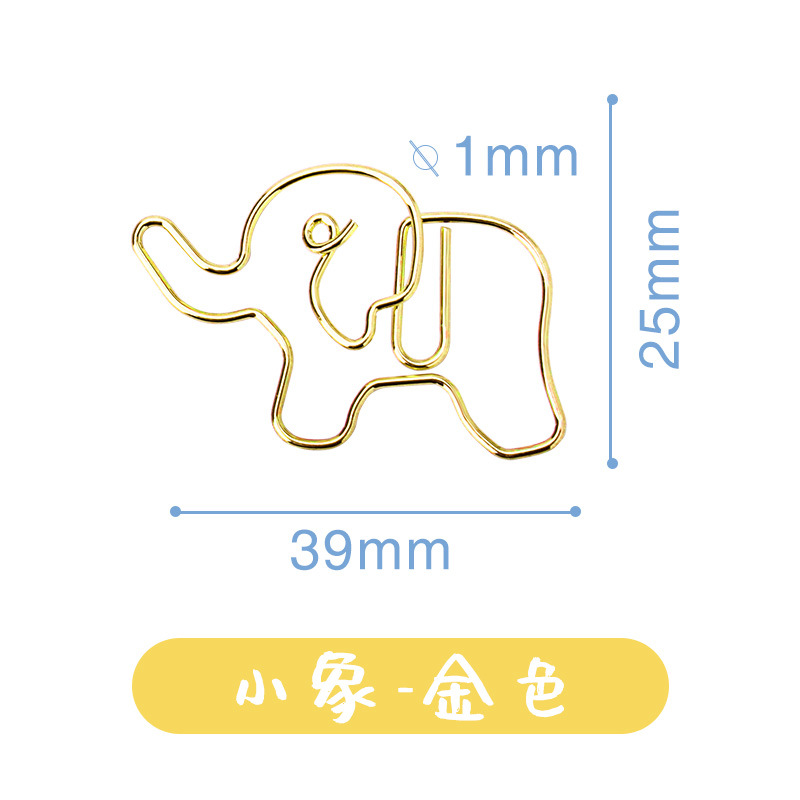 Stagton creativo animal clip de papel Meow cachorro ciervo elefante clip de papel de color en forma de metal clip de papel