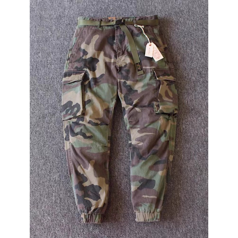Ami Khaji American Style Vintage Thickened Outdoor Men's Camouflage Pants Ankle Pants Multi-pocket Pants Crowding Pants Casual Pants