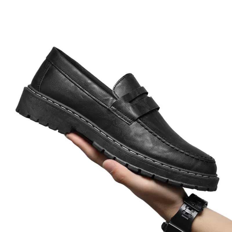 Summer universal shoes for leather shoes English style, footwear for leisure, black classic suit jacket