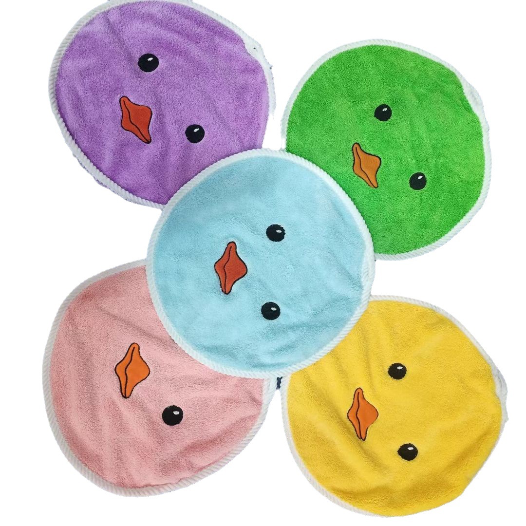 수건 두꺼운 부드러운 매우 벨벳 마이크론 인 스타일 높은 색상 가치 어린이와 학생 성인 수건 작은 둥근 오리 수건 핸드 타올