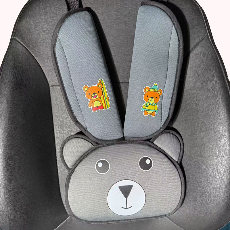 Bear Head Auxiliary Safety Belt Limiter Holder Car Kids Safety Belt Adjustment Anti-Stranglehold Shoulder Protector