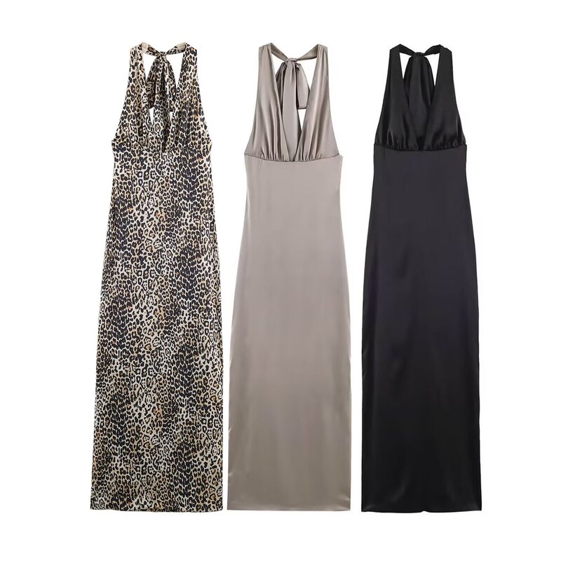 Taop&Za Women's Clothing 2026 Summer New Style Holiday Style Silk Satin Texture Halter Neck Long Dress 7828332 Taop&Za Women's Clothing 2026 Summer New Style Holiday Style Silk Satin Texture Halter Neck Long Dress 7828332