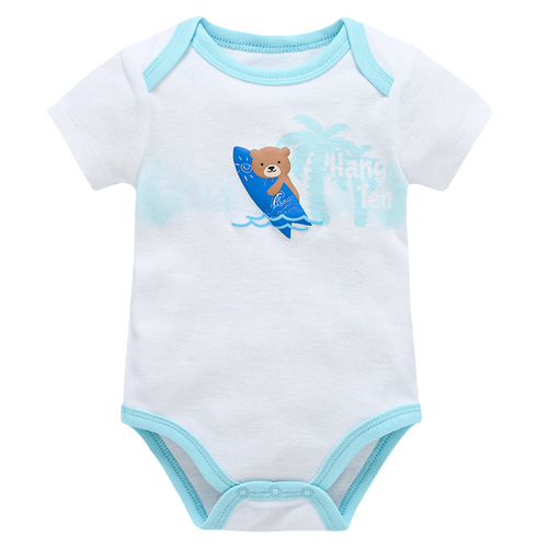 Baby onesie set of 5 pieces, short-sleeved, hip-hop style, summer new design, Instagram-style girl's clothing for wholesale cross-border.