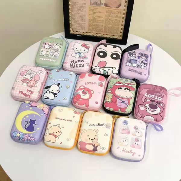 Cartoon Rectangular Earphone Storage Bag Large Coin Purse Charger Data Cable Hard Drive Power Bank Storage Box