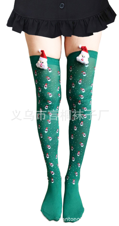 Medias de Navidad fabricantes transfronterizos en stock Medias de Halloween vacaciones vestir ropa accesorios rayas sobre la rodilla Calcetines