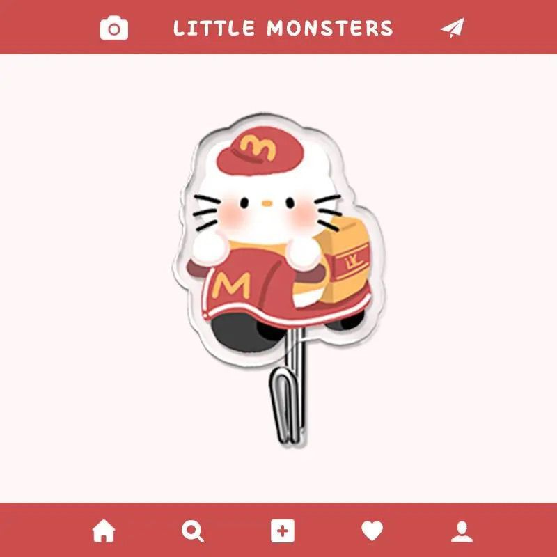 可爱仿真炸鸡kitty猫粘胶式挂钩学生宿舍家用厨房闺蜜礼物|undefined