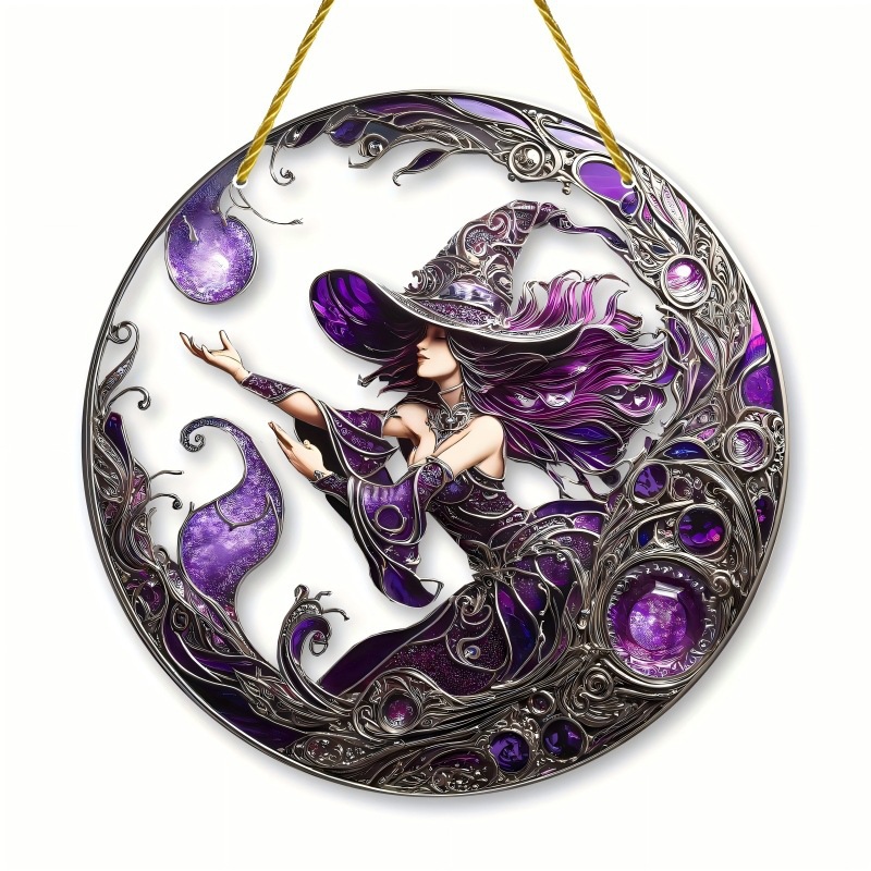 Cross-Border Crystal Pendant Acrylic Wall Hanging Moonlight Girl Halloween Home Decoration Personalized Ornament