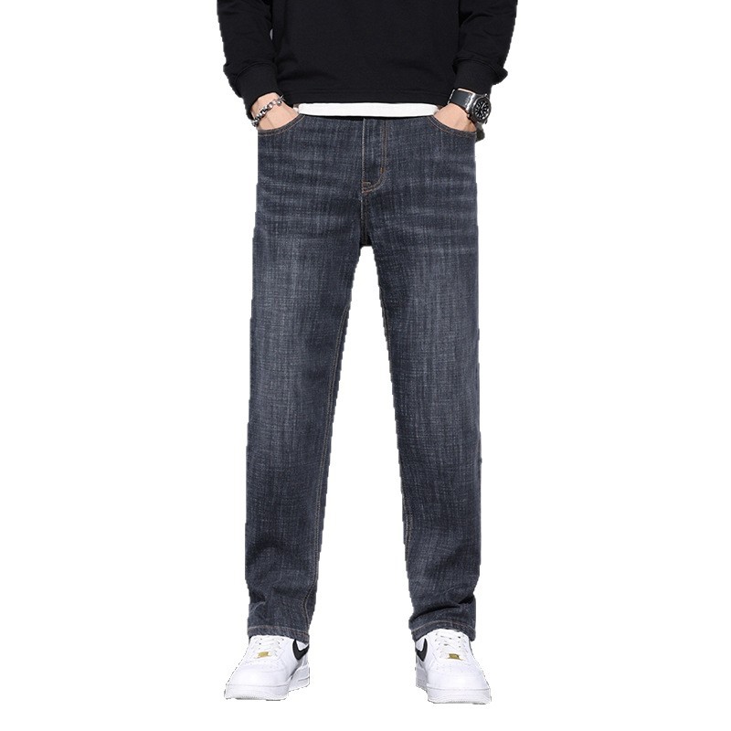 2026 primavera y otoño nuevos pantalones jeans de hombre relajados recto casual versátil pantalones de hombre delgados pantalones largos de otoño