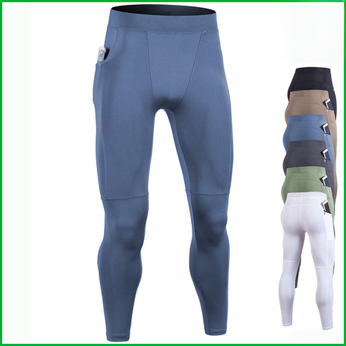 Cross-border fitness men's spring and summer high-elastic quick-drying sports tight pants for training, running, yoga and leggings