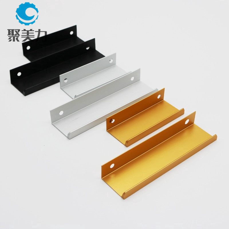 Puerta de armario invisible sin perforaciones mango oculto cajón minimalista moderno mango alargado negro oro plata