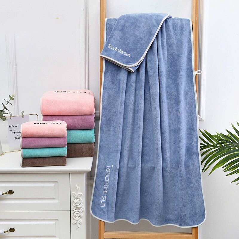 Coral Fleece Bath Towel Adult Household Daily Soft Soft Soft Absorbent Dry Hair Towel Large Beach Bath Towel for Bathing