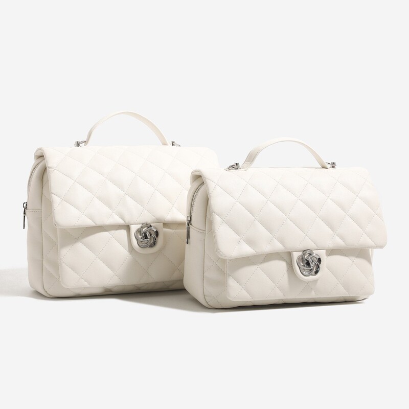 Chanel Style Rhombic Chain Backpack Women's 2025 New High-end Sense College Style All-match Commuter Portable Small Backpack