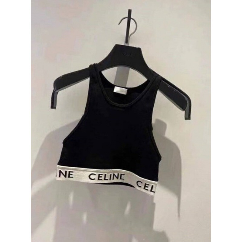 Lisa Internet Celebrity 21 Xia Sai New Chic Versatile Short Knitted Cotton Stripesd Letter Vest Bottoming Top for Women