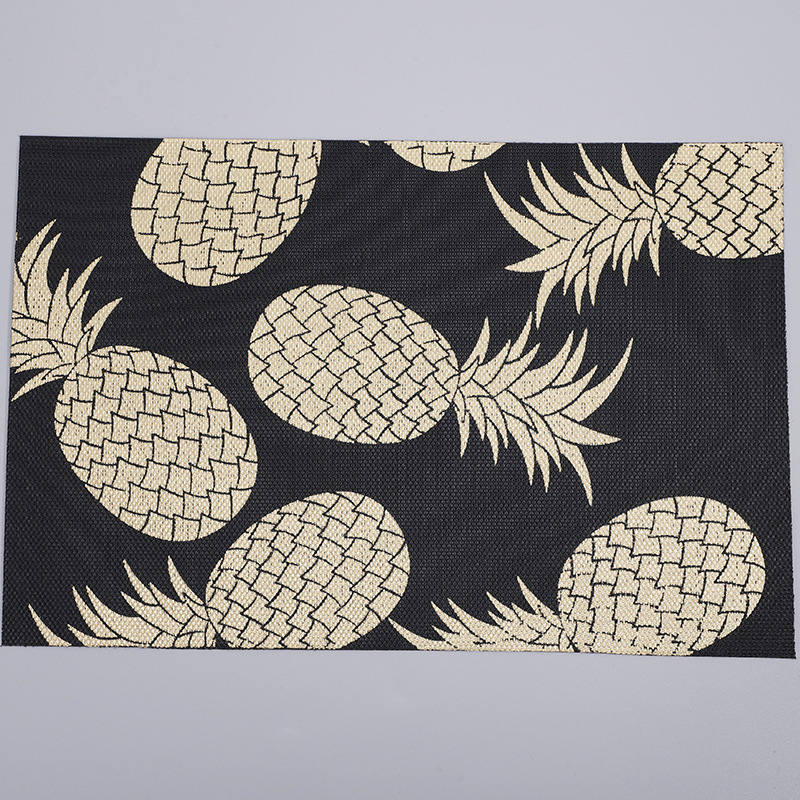 Piña mantel espesado PVC mantel hojas gilding aislamiento Hotel cafetería creativa estera taza de té se puede fijar