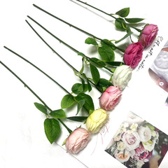 Artificial flower bouquet, single-stem peony fake flower, single-branch peony decorative flower, wedding-themed artificial flowers, home decor item