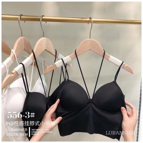 560 New style ice silk halterneck small suspender fixed one-piece with breast pads wrapped breast tube top underwear sexy hot girl top