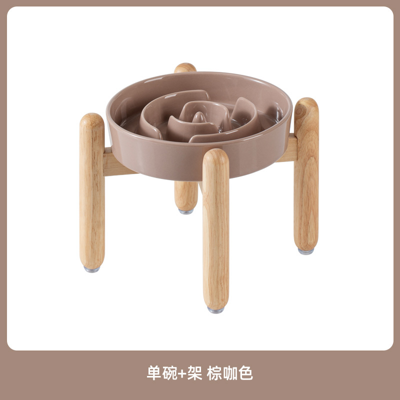 Tazón de cerámica para perros y gatos para mascotas, cuello para perros y cachorros pequeños y medianos, anti-derrumbe, anti-asfixia, tazón de alimentación lenta, tazón de alimentación lenta transfronterizo