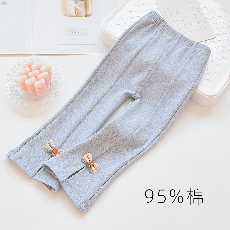 Primavera y otoño niñas leggings para niños pequeños niñas pantalones elásticos para bebés delgados y explosivos de estilo extranjero pantalones de boquilla