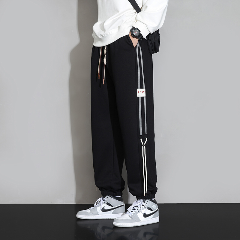 Autumn new men's sweatpants trendy fashionable sports casual trousers loose plus size ankle-tied overalls men's pants
