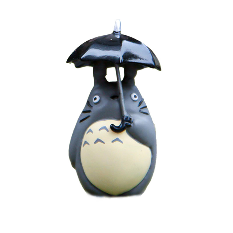 Paraguas, Little Totoro, estilo explosivo, decoración de micro paisaje de musgo, muñón, decoración de plantas suculentas de bricolaje, trabajo de resina
