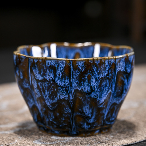 New item kiln change ceramic irregular cup household Gongfu tea cup personal cup tea drinking cup Tianmu Jianzhan master cup tea bowl