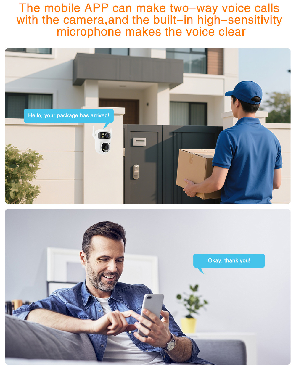 yoosee Wireless WiFi Überwachungskamera für Innen- und Außenbereich, Bestseller, hochauflösend, Nachtsicht, Smartphone-Fernsteuerung, intelligente KI-Überwachung