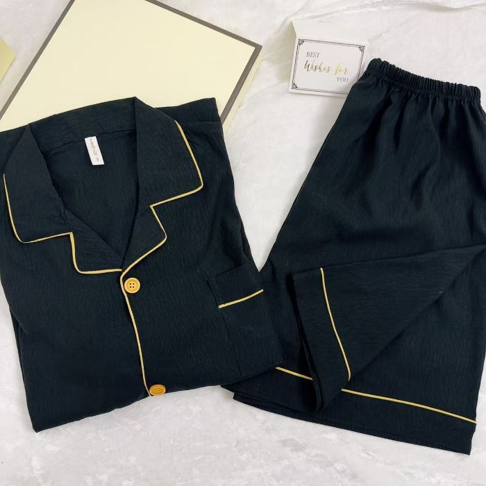 Pijamas de algodón de nube de solapa transfronteriza al por mayor cardigan para hombres pantalones cortos de manga corta de verano de dos piezas de color sólido