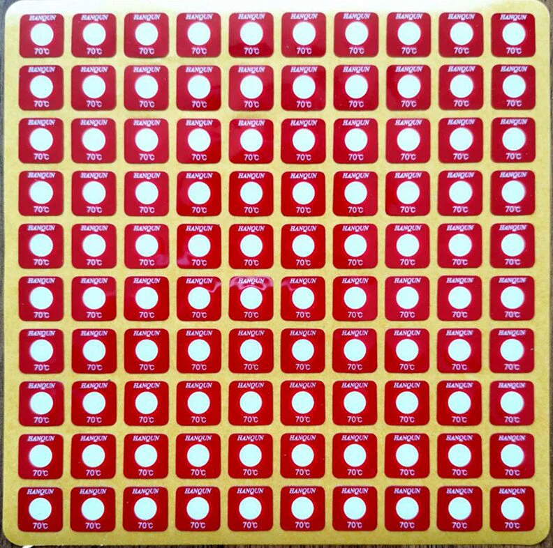 HQS-70 необратимая температура измеряя температуру изменения цвета заплаты измеряя температуру ярлыка температуры заплаты измеряя бумагу 100 частей