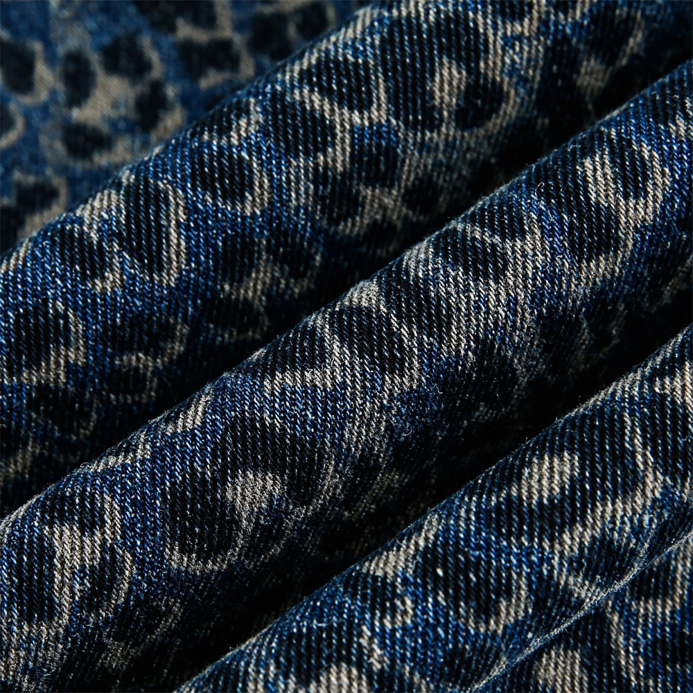 Retro Leopard Print Men's Jeans - High Street Vintage Wide Leg Trousers With Distressed Washed Finish_mkmklike.com