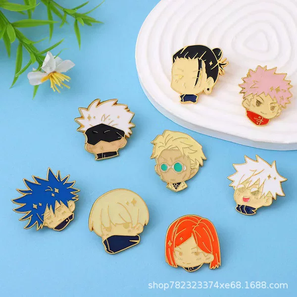 Anime Jujutsu Kaisen Peripheral Gojo Satoru Brooch Male Student Schoolbag Medal Accessories Cute Metal Badge Brooch