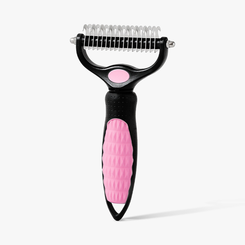 Pein de nodo abierto perros y gatos peludos de doble cara aparatos de corte de pelo para mascotas Teddy de pelo dorado pein de depilación