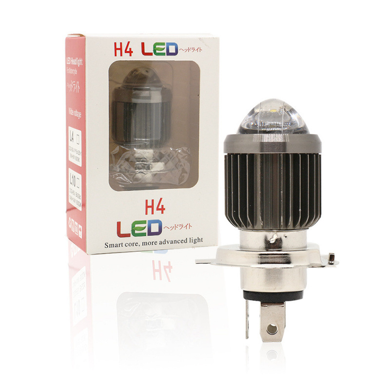 Bomba LED de ojo de pez con lente de faro de tres garras de luz alta y baja superbrillante de cañón de acero para motocicleta eléctrica image 6