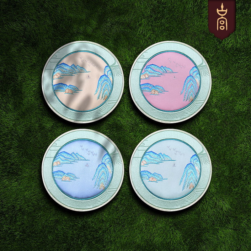 12*5国潮首饰盒手工刺绣饰品盒圆形收纳盒项链典雅古风礼物包装盒