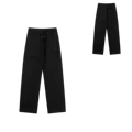 8892 Black Terry Straight-Leg Pants