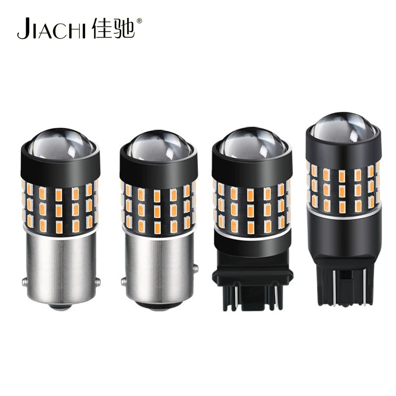 Популярная светодиодная лампа для автомобилей 1156/7440, желтый свет, указатель поворота, задний ход, 3014, высокая яркость, 54SMDT20