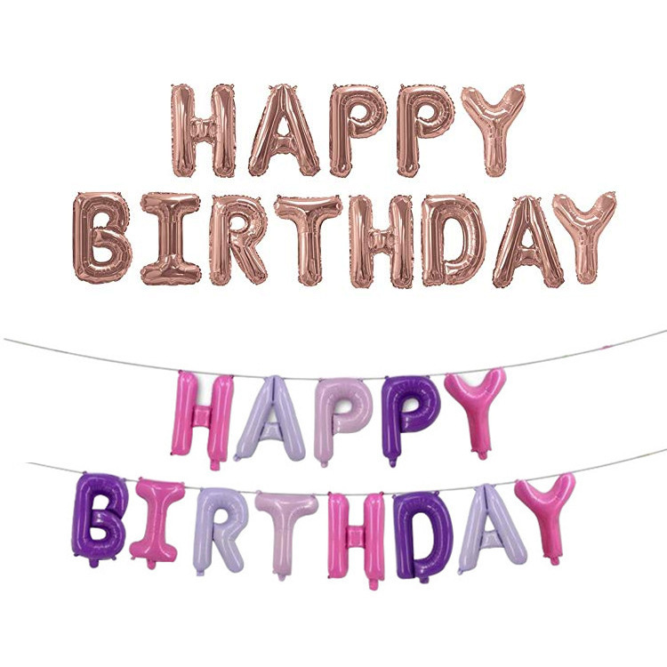 16-inch Happy Birthday Letter Balloon - Birthday Balloon Set with "Happy Birthday" Balloons - Birthday Decoration Supplies