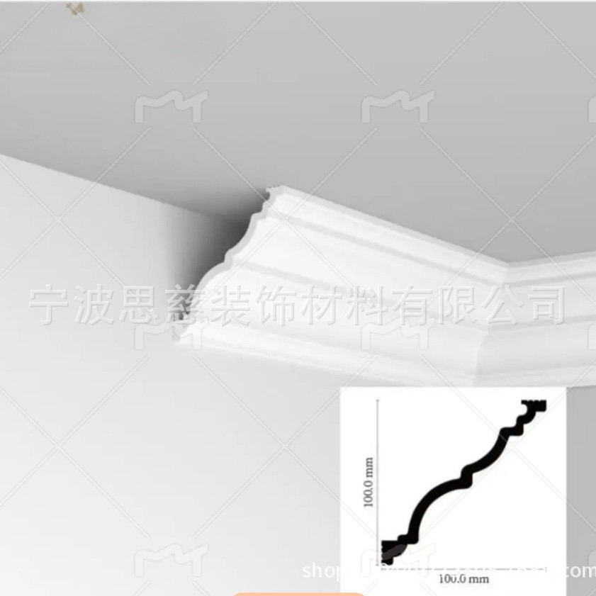 ps房间顶线屋顶美化装饰板白色挤出塑料护顶檐口线墙裙修饰美丽角