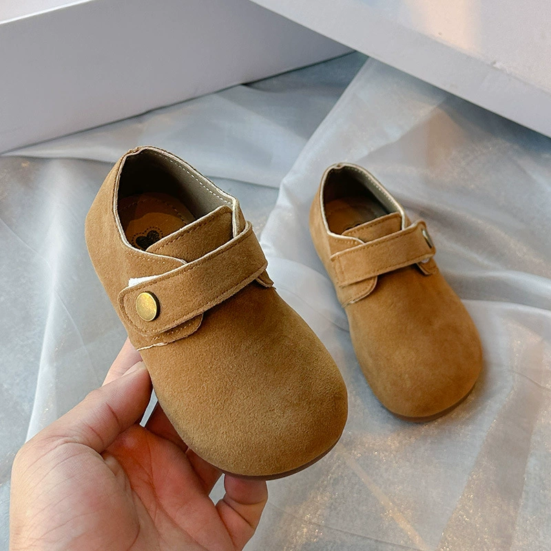 Children's Casual Shoes 2024 Autumn New Girls Leather Shoes Versatile Bean Shoes Girls Soft Sole Shoes Spring Shoes