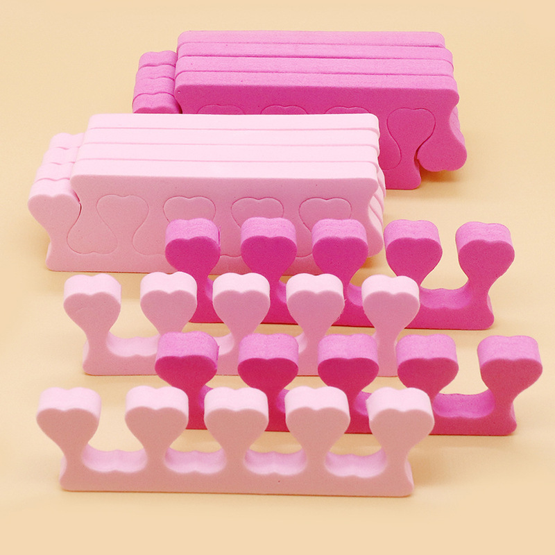 Love-Shaped Split-Toe Cotton Nail Polish Split-Toe Cotton Manicure Tool Manufacturer Sponge Split-Toe Device Peach Heart Split-Toe Device