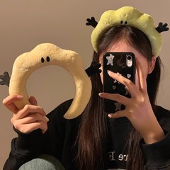 卡通可爱搞怪毛绒发箍女洗脸化妆发卡高颅顶宽边发捆头饰发饰秋冬